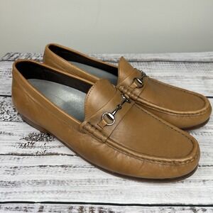Anthony Veer Loafers Men's Size 12 Leather Shoes Horse  Bit Heeled Walnut Brown